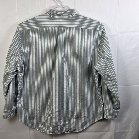 Ralph Lauren Men’s 17.5 34/35 Blue- Green Striped Classic Fit Long Sleeve Shirt - Picture 5 of 7